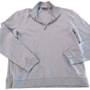 Ted Baker Mens Antram Long Sleeve 1/2 Zip Funnel Neck Sweater Gray Sz 6 = 2XL